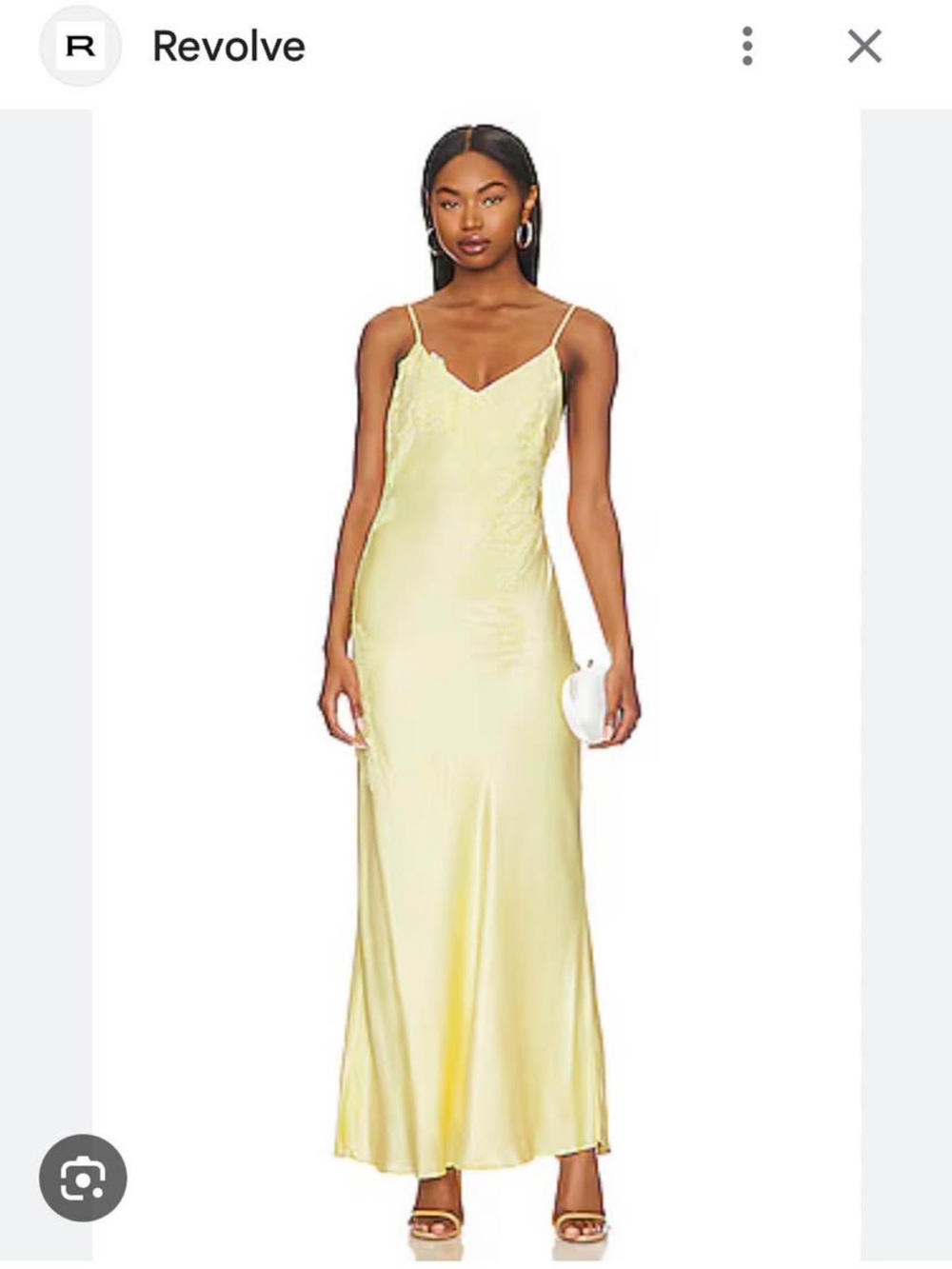 REVOLVE Pale Yellow Satin Slip Maxi Dress